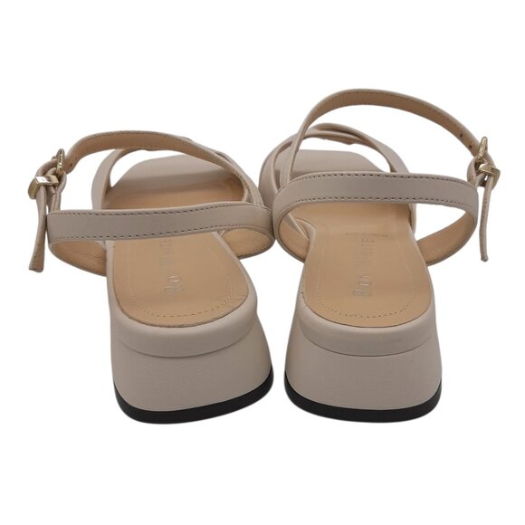 Ron White Brenna Ivory Nappa Leather Strappy Low Heel Sandals SZ 37.5 - Picture 8 of 13
